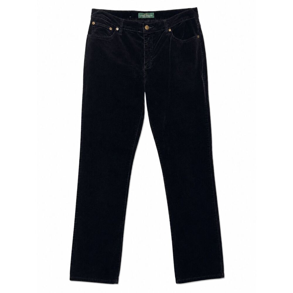 Lauren Ralph Lauren Black Corduroy Pants Womens 12 Stretch Straight Leg Chino